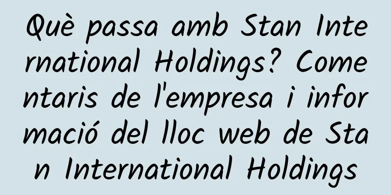 Què passa amb Stan International Holdings? Comentaris de l'empresa i informació del lloc web de Stan International Holdings