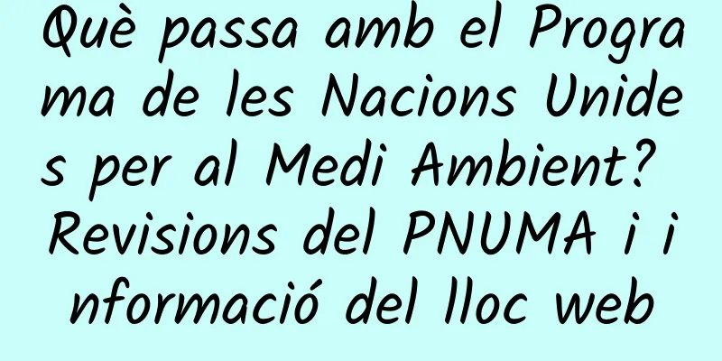 Què passa amb el Programa de les Nacions Unides per al Medi Ambient? Revisions del PNUMA i informació del lloc web