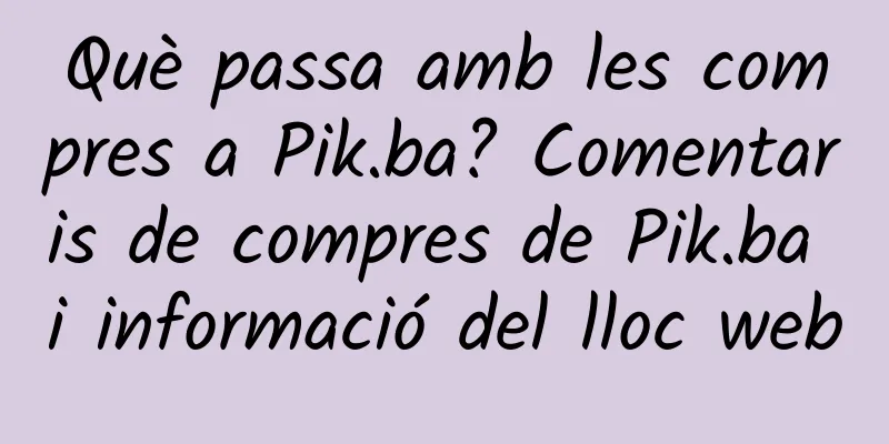 Què passa amb les compres a Pik.ba? Comentaris de compres de Pik.ba i informació del lloc web