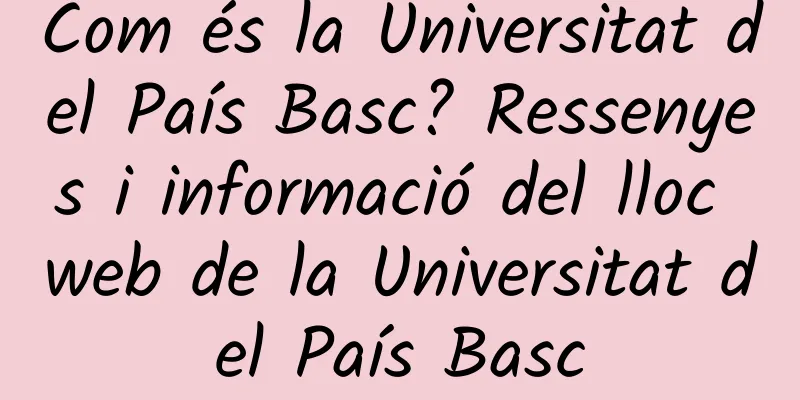 Com és la Universitat del País Basc? Ressenyes i informació del lloc web de la Universitat del País Basc