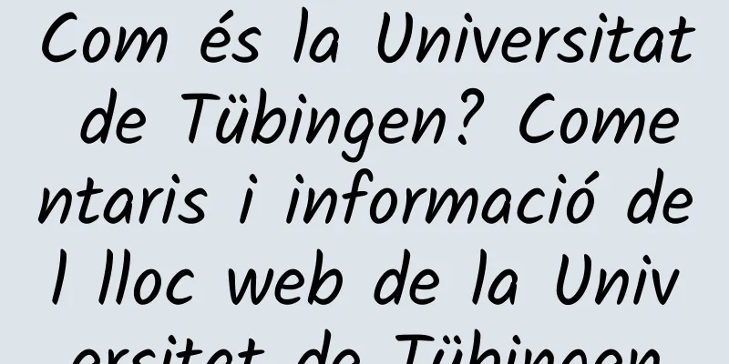 Com és la Universitat de Tübingen? Comentaris i informació del lloc web de la Universitat de Tübingen