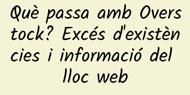 Què passa amb Overstock? Excés d'existències i informació del lloc web