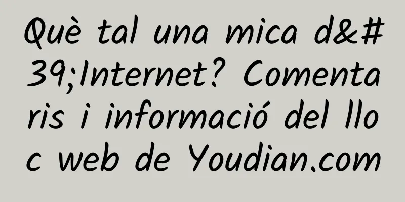 Què tal una mica d'Internet? Comentaris i informació del lloc web de Youdian.com