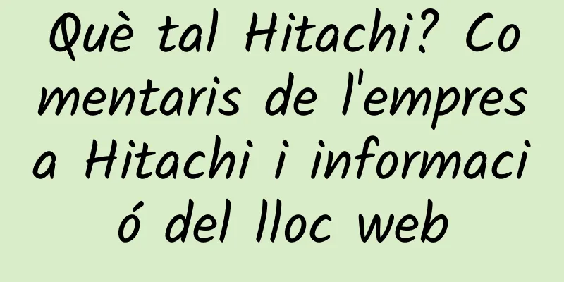 Què tal Hitachi? Comentaris de l'empresa Hitachi i informació del lloc web