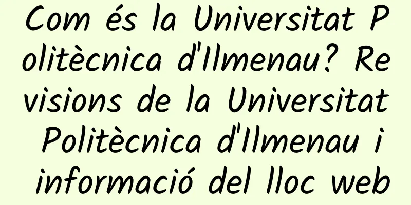 Com és la Universitat Politècnica d'Ilmenau? Revisions de la Universitat Politècnica d'Ilmenau i informació del lloc web
