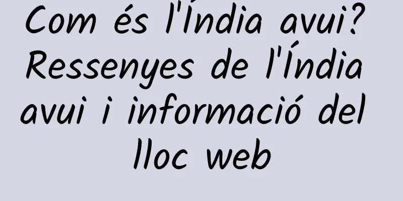 Com és l'Índia avui? Ressenyes de l'Índia avui i informació del lloc web
