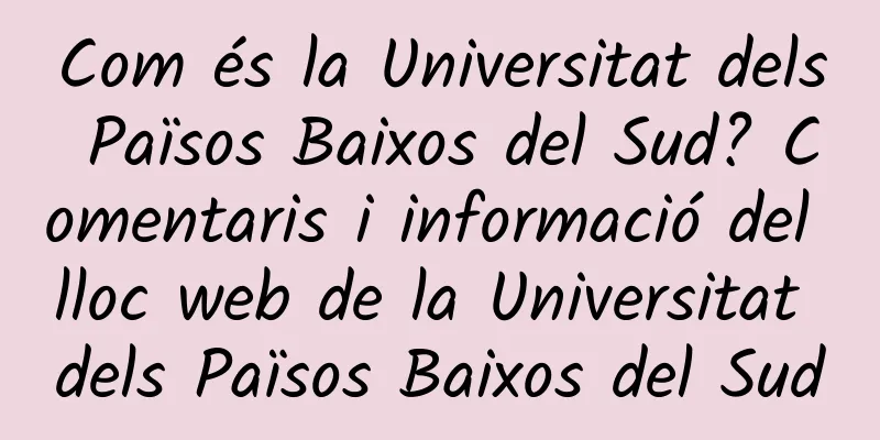 Com és la Universitat dels Països Baixos del Sud? Comentaris i informació del lloc web de la Universitat dels Països Baixos del Sud