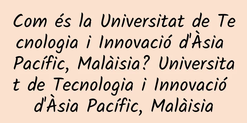 Com és la Universitat de Tecnologia i Innovació d'Àsia Pacífic, Malàisia? Universitat de Tecnologia i Innovació d'Àsia Pacífic, Malàisia