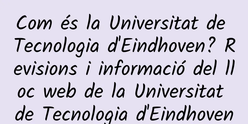Com és la Universitat de Tecnologia d'Eindhoven? Revisions i informació del lloc web de la Universitat de Tecnologia d'Eindhoven