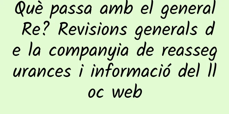 Què passa amb el general Re? Revisions generals de la companyia de reassegurances i informació del lloc web