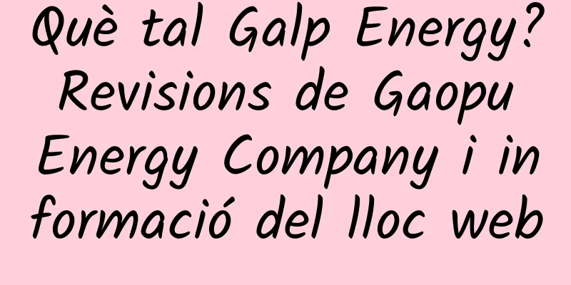 Què tal Galp Energy? Revisions de Gaopu Energy Company i informació del lloc web