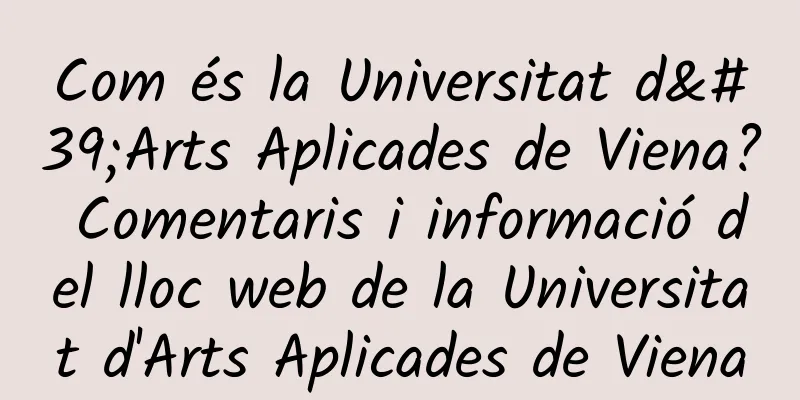 Com és la Universitat d'Arts Aplicades de Viena? Comentaris i informació del lloc web de la Universitat d'Arts Aplicades de Viena