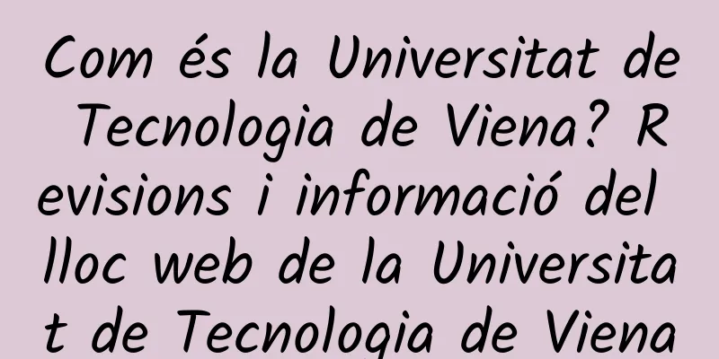 Com és la Universitat de Tecnologia de Viena? Revisions i informació del lloc web de la Universitat de Tecnologia de Viena