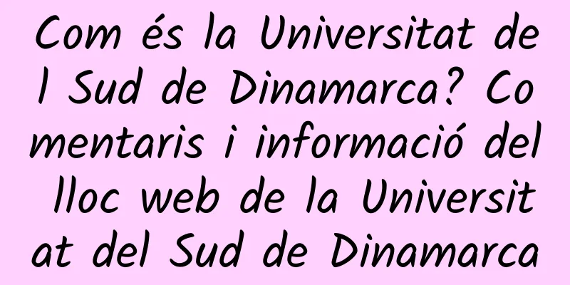 Com és la Universitat del Sud de Dinamarca? Comentaris i informació del lloc web de la Universitat del Sud de Dinamarca