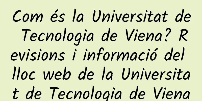 Com és la Universitat de Tecnologia de Viena? Revisions i informació del lloc web de la Universitat de Tecnologia de Viena