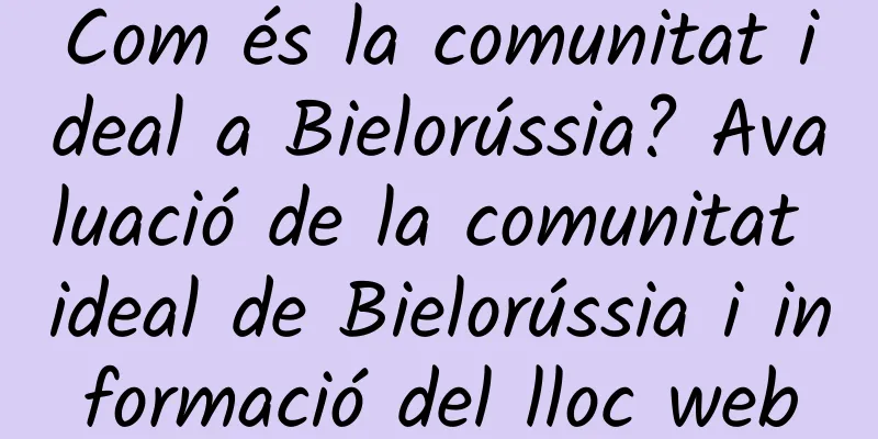 Com és la comunitat ideal a Bielorússia? Avaluació de la comunitat ideal de Bielorússia i informació del lloc web