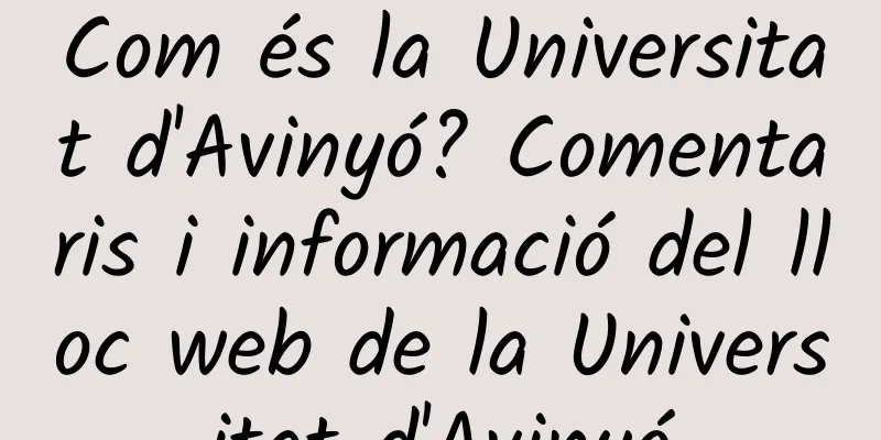 Com és la Universitat d'Avinyó? Comentaris i informació del lloc web de la Universitat d'Avinyó