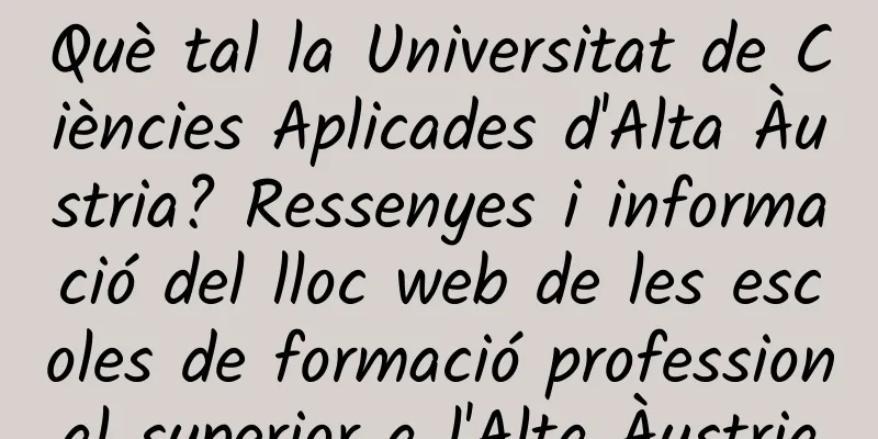 Què tal la Universitat de Ciències Aplicades d'Alta Àustria? Ressenyes i informació del lloc web de les escoles de formació professional superior a l'Alta Àustria