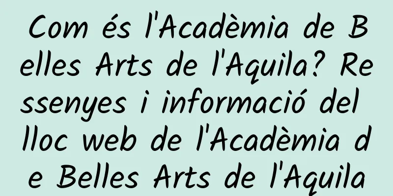 Com és l'Acadèmia de Belles Arts de l'Aquila? Ressenyes i informació del lloc web de l'Acadèmia de Belles Arts de l'Aquila