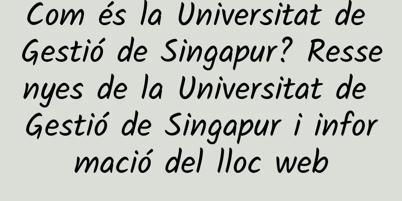 Com és la Universitat de Gestió de Singapur? Ressenyes de la Universitat de Gestió de Singapur i informació del lloc web