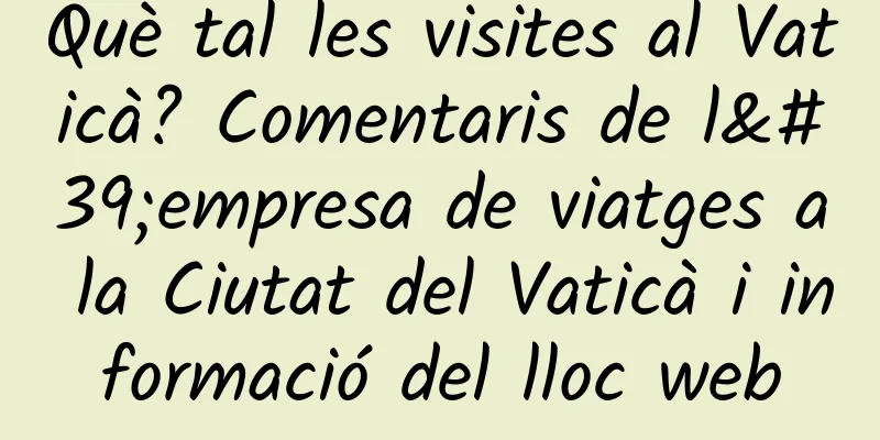 Què tal les visites al Vaticà? Comentaris de l'empresa de viatges a la Ciutat del Vaticà i informació del lloc web