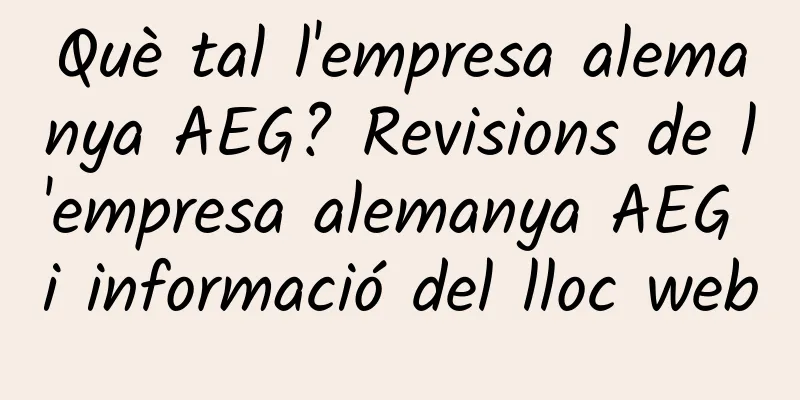 Què tal l'empresa alemanya AEG? Revisions de l'empresa alemanya AEG i informació del lloc web