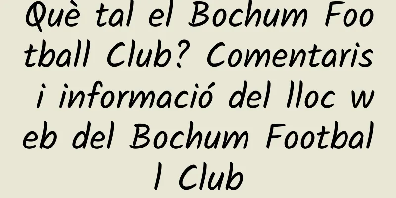 Què tal el Bochum Football Club? Comentaris i informació del lloc web del Bochum Football Club