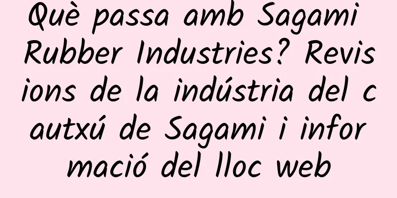 Què passa amb Sagami Rubber Industries? Revisions de la indústria del cautxú de Sagami i informació del lloc web