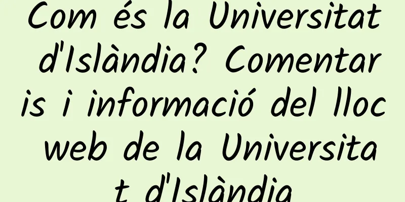Com és la Universitat d'Islàndia? Comentaris i informació del lloc web de la Universitat d'Islàndia
