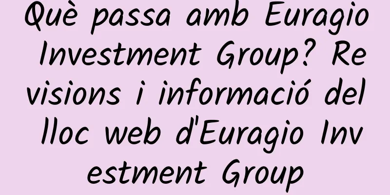 Què passa amb Euragio Investment Group? Revisions i informació del lloc web d'Euragio Investment Group
