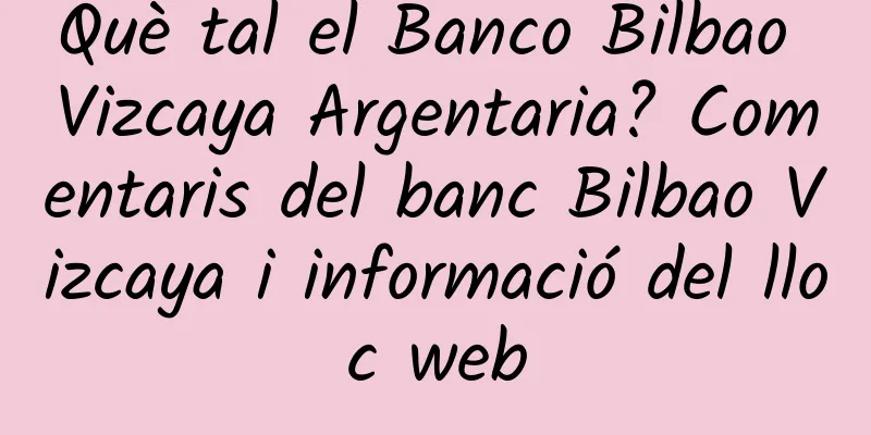Què tal el Banco Bilbao Vizcaya Argentaria? Comentaris del banc Bilbao Vizcaya i informació del lloc web