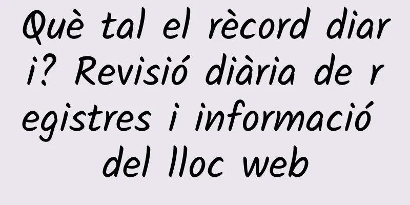 Què tal el rècord diari? Revisió diària de registres i informació del lloc web