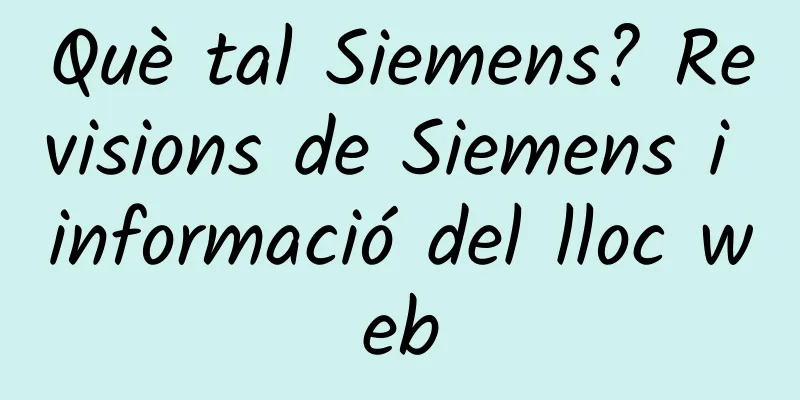 Què tal Siemens? Revisions de Siemens i informació del lloc web