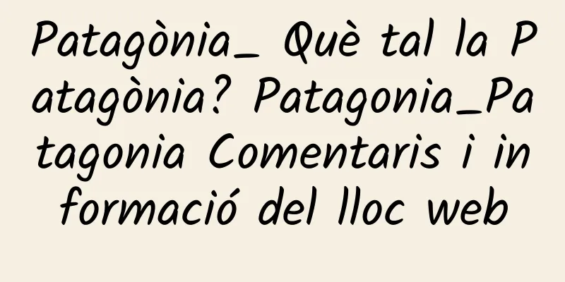 Patagònia_ Què tal la Patagònia? Patagonia_Patagonia Comentaris i informació del lloc web