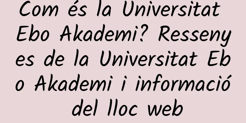 Com és la Universitat Ebo Akademi? Ressenyes de la Universitat Ebo Akademi i informació del lloc web