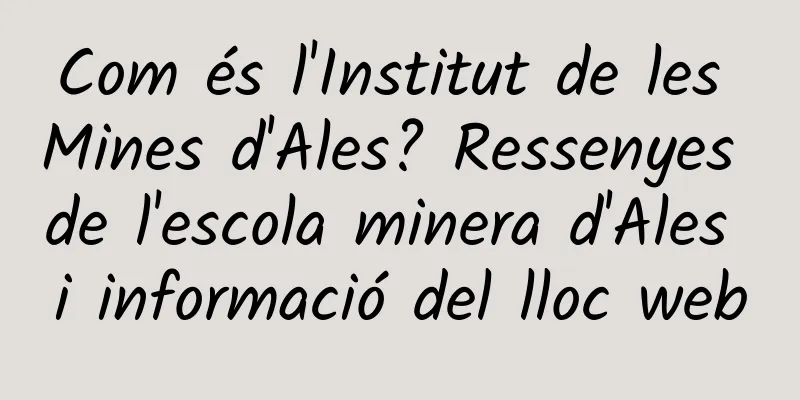 Com és l'Institut de les Mines d'Ales? Ressenyes de l'escola minera d'Ales i informació del lloc web