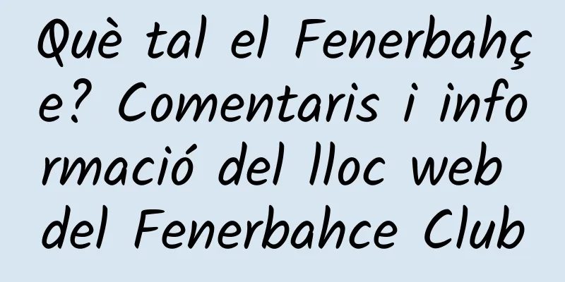 Què tal el Fenerbahçe? Comentaris i informació del lloc web del Fenerbahce Club