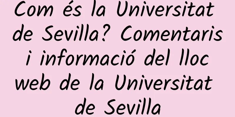 Com és la Universitat de Sevilla? Comentaris i informació del lloc web de la Universitat de Sevilla