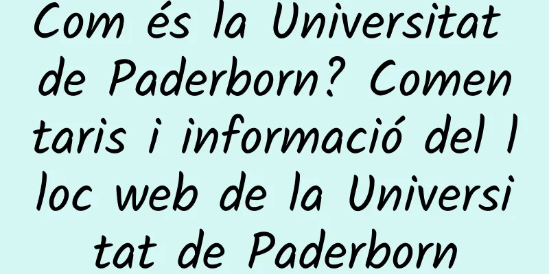 Com és la Universitat de Paderborn? Comentaris i informació del lloc web de la Universitat de Paderborn