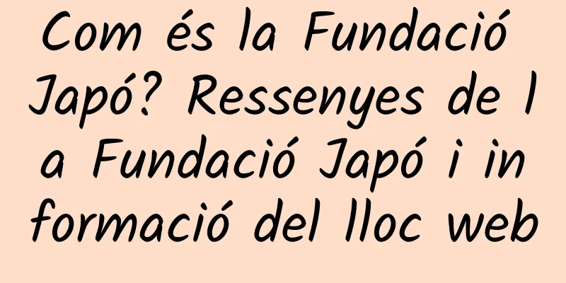 Com és la Fundació Japó? Ressenyes de la Fundació Japó i informació del lloc web