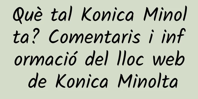 Què tal Konica Minolta? Comentaris i informació del lloc web de Konica Minolta