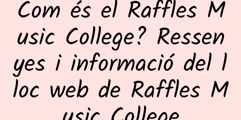 Com és el Raffles Music College? Ressenyes i informació del lloc web de Raffles Music College