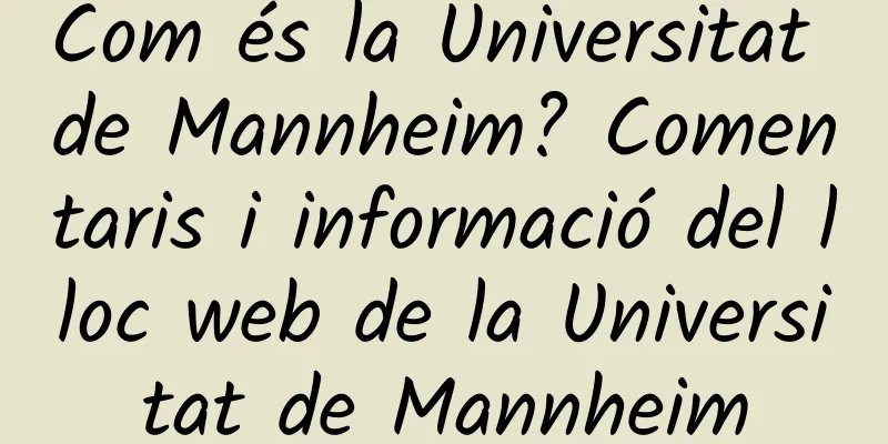 Com és la Universitat de Mannheim? Comentaris i informació del lloc web de la Universitat de Mannheim