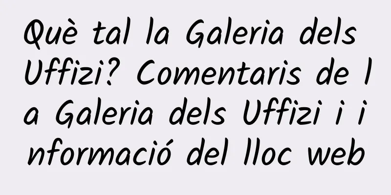 Què tal la Galeria dels Uffizi? Comentaris de la Galeria dels Uffizi i informació del lloc web