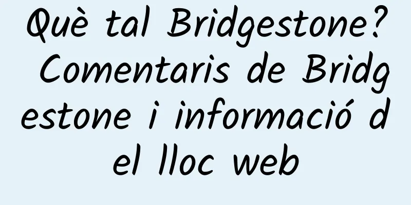 Què tal Bridgestone? Comentaris de Bridgestone i informació del lloc web