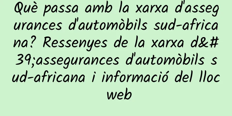 Què passa amb la xarxa d'assegurances d'automòbils sud-africana? Ressenyes de la xarxa d'assegurances d'automòbils sud-africana i informació del lloc web