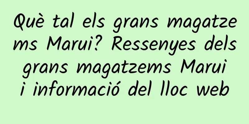Què tal els grans magatzems Marui? Ressenyes dels grans magatzems Marui i informació del lloc web