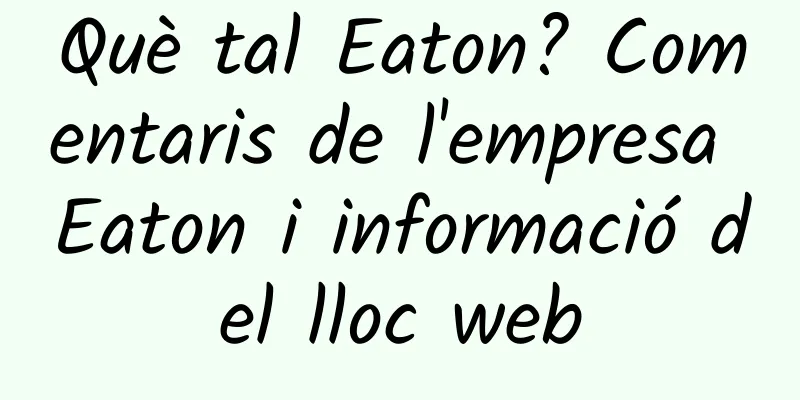 Què tal Eaton? Comentaris de l'empresa Eaton i informació del lloc web