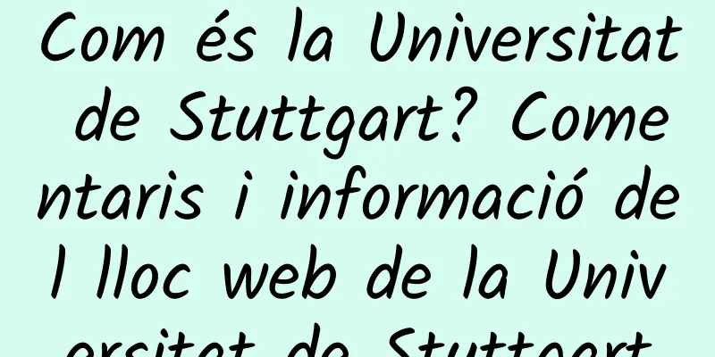 Com és la Universitat de Stuttgart? Comentaris i informació del lloc web de la Universitat de Stuttgart