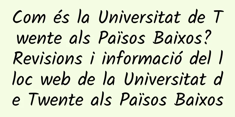 Com és la Universitat de Twente als Països Baixos? Revisions i informació del lloc web de la Universitat de Twente als Països Baixos